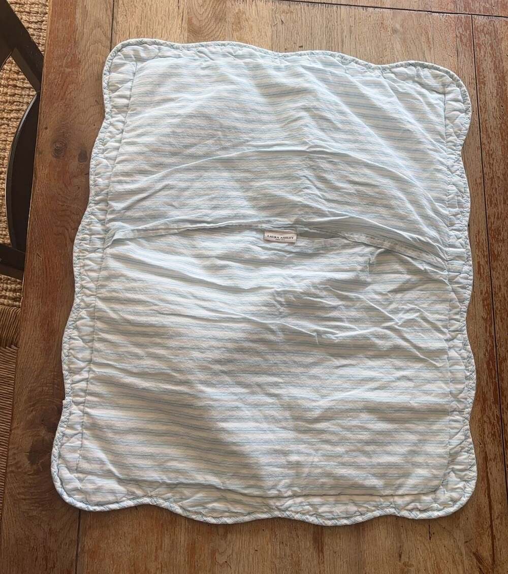 Laura Ashley Floral Quilted Pillow Sham Blue White - Picture 4 of 9